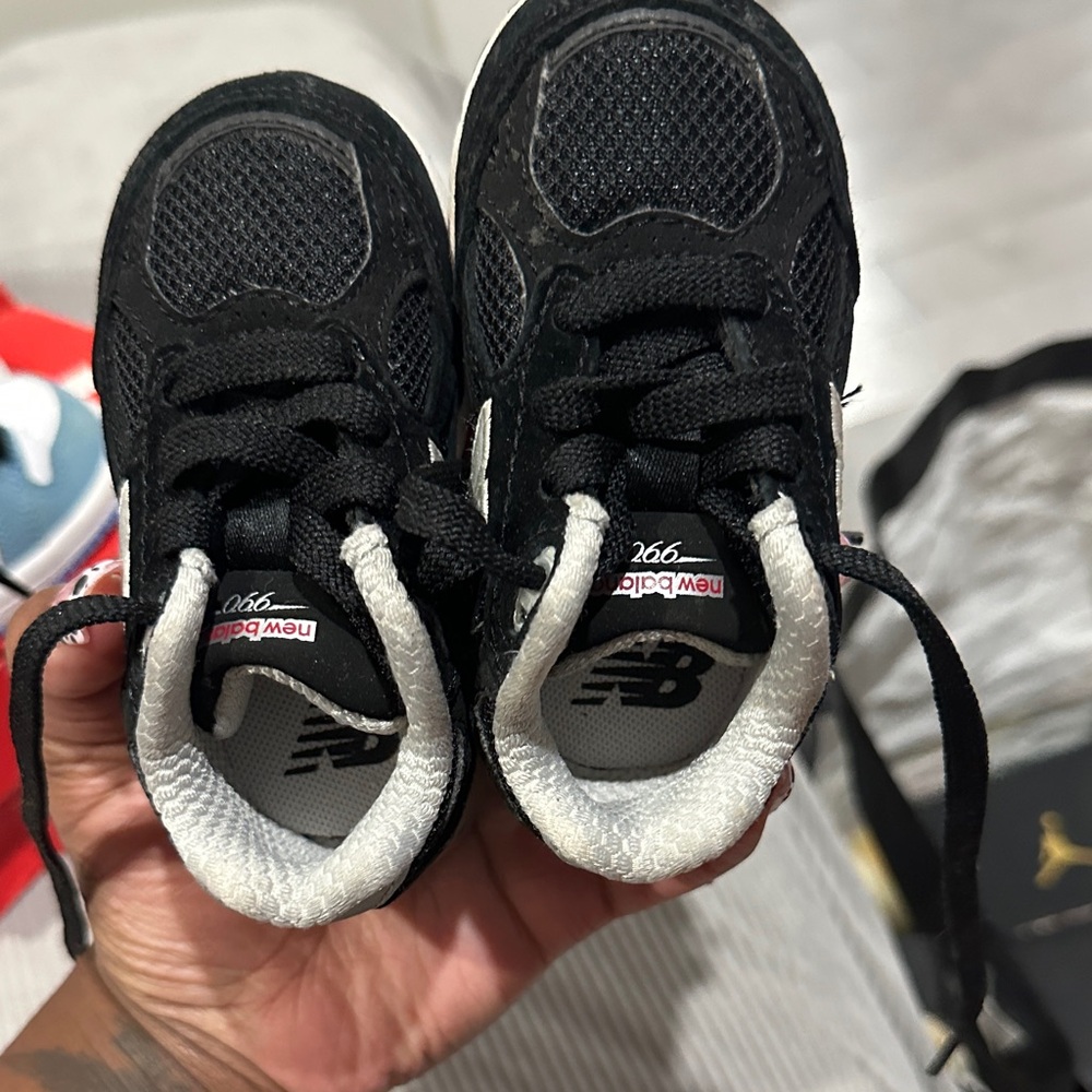 New Balance Kids Black and White Sneakers